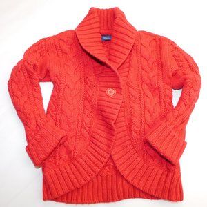 Baby Gap 3T Red 1 Button Cardigan Cable Knit Sweater